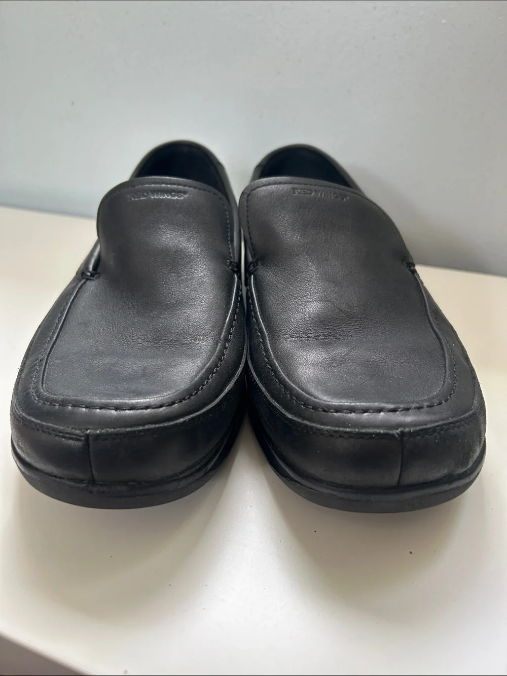 Red Wing Black Leather Slip-On Loafers for Men